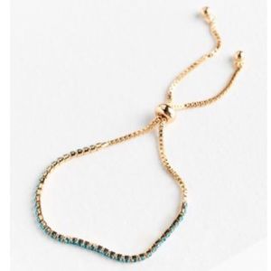 Blue rhinestone slider bracelet